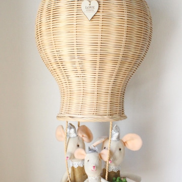 Hot Air Balloon Chandelier Lighting - Rattan Handmade