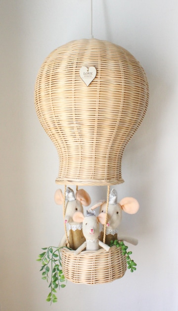 Hot Air Balloon Chandelier Lighting - Rattan Handmade