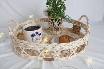 Rattan Tray - 32 cm Wicker Masterpiece for Stylish Functionality