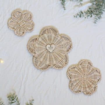 Rattan Daisy Set - Handmade, Eco-friendly, Perfect for Children's Room Decoration